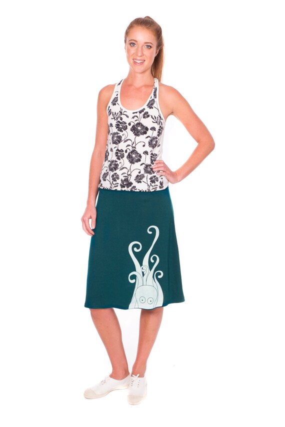 Plus size cotton skirt Knee length Aline skirt Unique