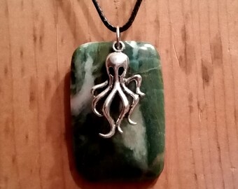 Green Stone Octopus Necklace