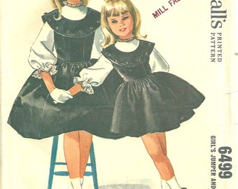 1960s McCalls 6499 Girls Jumper and Blouse Pattern HELEN LEE Childs Vintage Sewing Pattern Size 4 Breast 23 Or 10