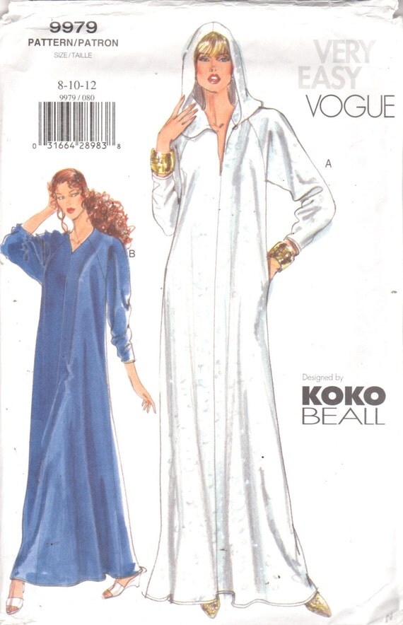  Vogue 9979 Misses Hooded CAFTAN Pattern KOKO BEALL by mbchills