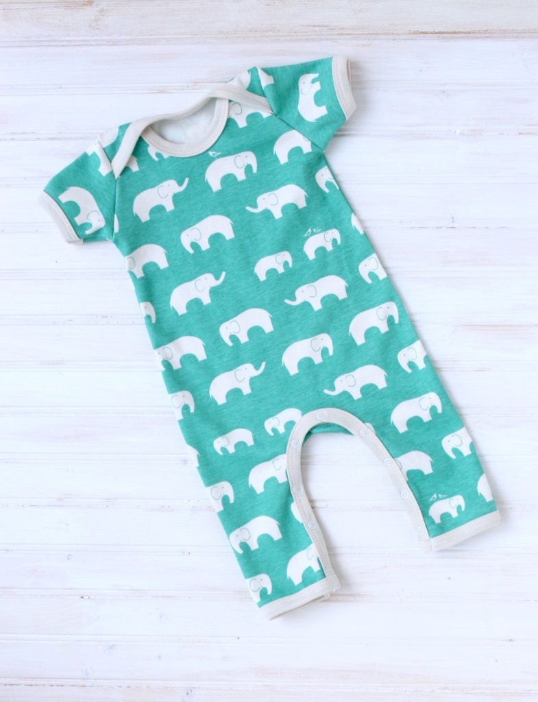 Elephant Romper Organic Newborn Going Home Outfit Gender