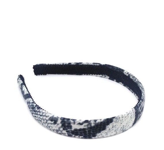 Gray and Black Snakeskin Headband Snake Print Headband