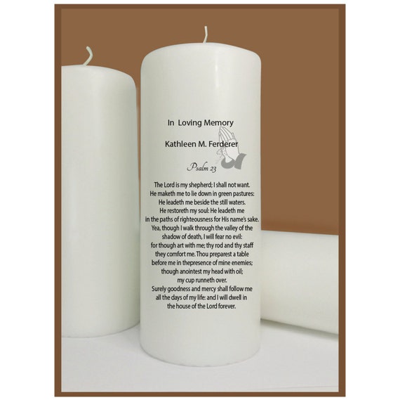 Psalm 23 The Lord is My Shepherd Memorial Candle