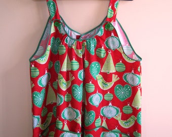 Pinafore Apron Smock Hearts Retro Red White Polka by stitchingbevy
