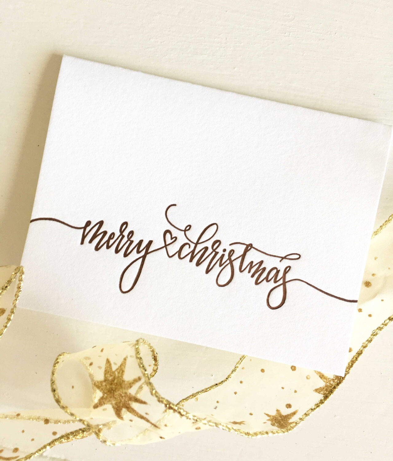 Merry Christmas Card Christmas Card Set Calligraphy