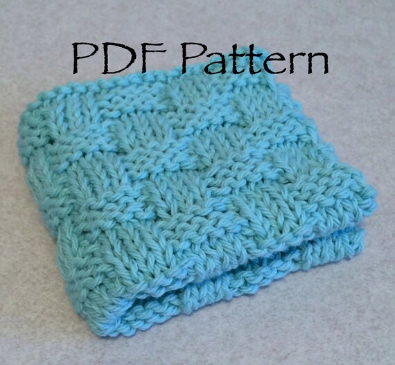 Basket Weave Knitted Dishcloth Pattern in PDF by angelayoung1