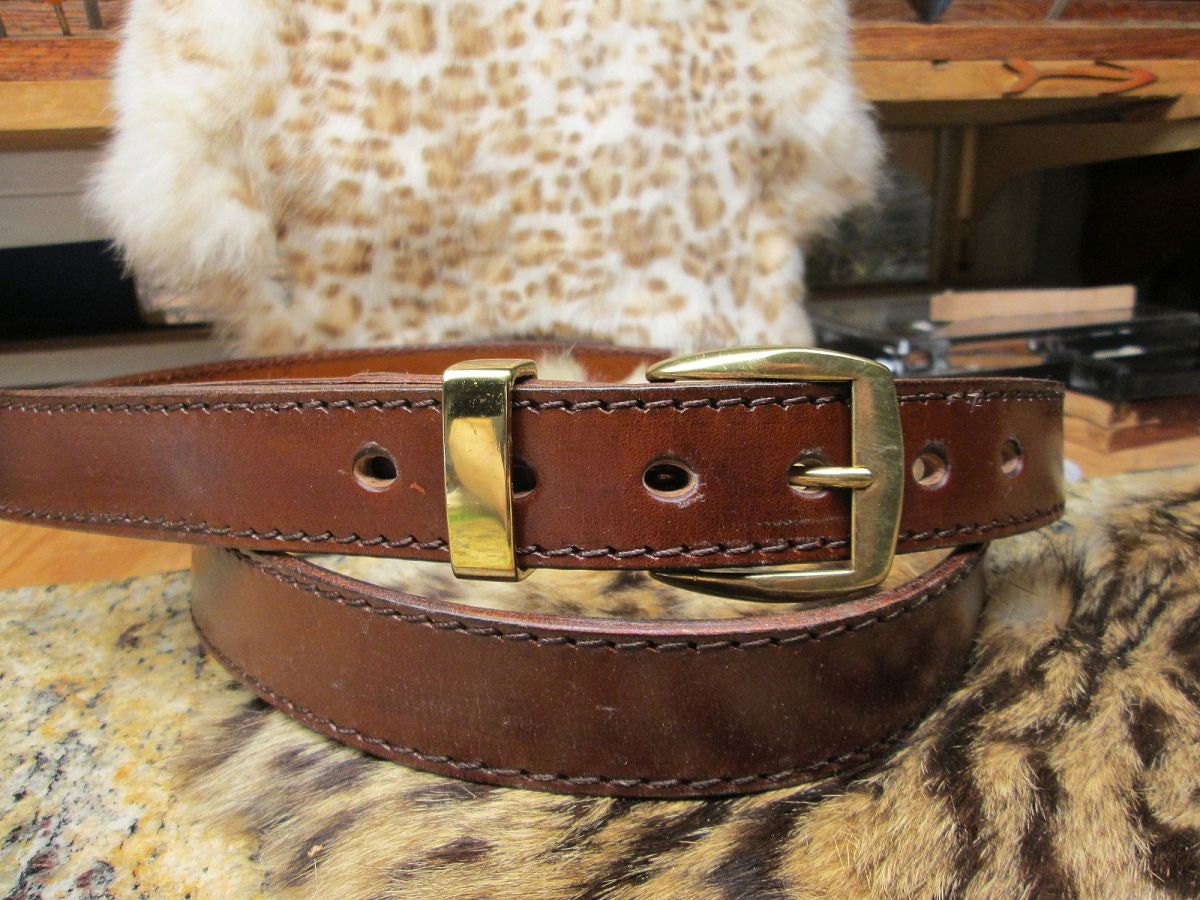 Mens brown dress belt extra long leather belt by AcrossLeather