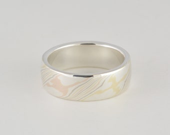 mokume gane ring woodgrain metal ring unique wedding bands custom wedding bands - Wide Band Wedding Rings mokume gane ring woodgrain metal ring unique wedding bands custom wedding bands - Wide Band Wedding Rings