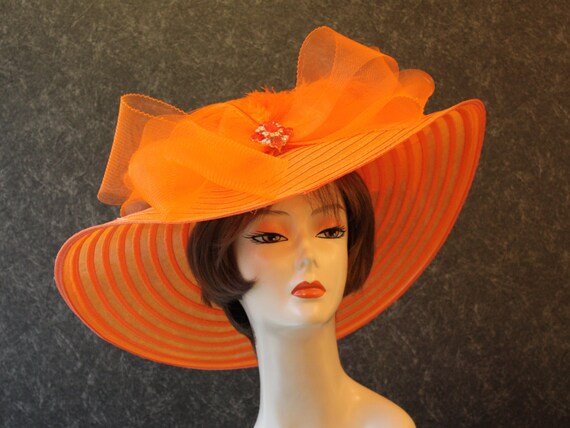 Orange Kentucky Derby Hat 'Derby Hat Downton by crowninglorihats