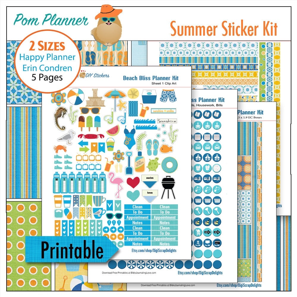 planner kit summer planner stickers beach bliss kit 5 pdf
