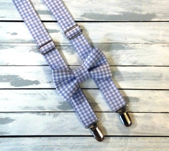 boys suspenders and bow tie set in lavender by WillowRayneDesigns