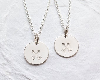 Friendship Necklace Set of 2, BFF Necklace for 2, Crossed Arrow Necklace, Gift for Best Friend, Teenager Jewelry, Dainty, Hand Stamped