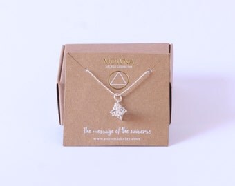Merkaba / star tetrahedron / sterling silver 925 / sacred geometry jewelry / yoga necklace / tiny jewelry /