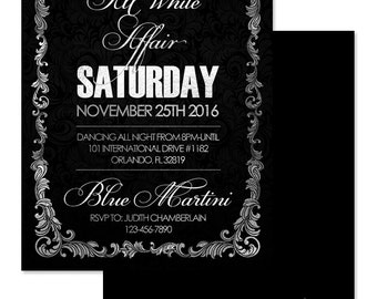 All White Affair Invitations 9