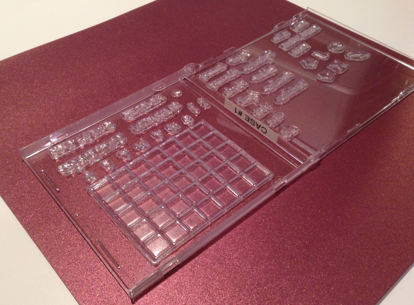 Stamp storage. Clear stamp storage. CD DVD cases