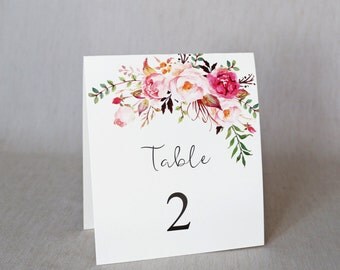 Floral Wedding Table Numbers, Modern Table numbers, Rustic Wedding Table Numbers, Wedding Decor. Wedding Decoration. Handmade.