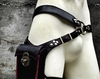 Post Apocalyptic Hip Holster Bag Leather Adjustable