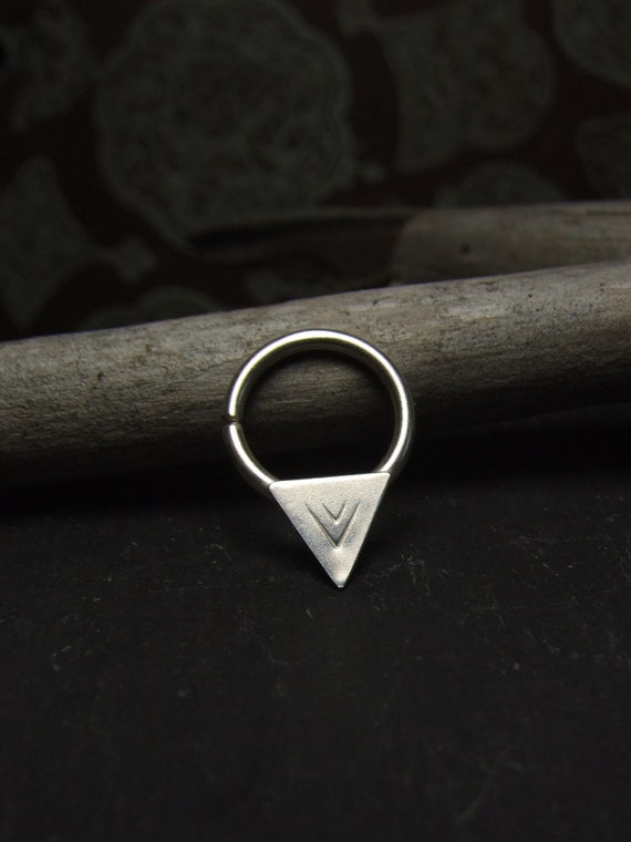 Arrows Septum Piercing ~ Choose Diameter ~ Handmade, Artisan, Tribal, Sterling Silver, Unique, Triangular