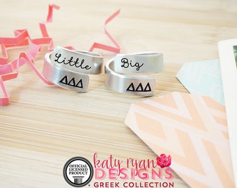 Tri Delta Big Little Wrap Ring Set - ΔΔΔ Big Little Sorority - Official Licensed Product - Delta Delta Delta Big Little Reveal