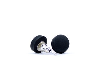 Minimalist Black Spot Earrings, Minimalist Studs, Black Earrings, Simple Black Studs, Black Accessories, Round Black Studs, Everyday Studs