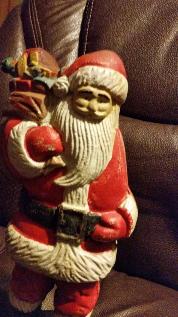 Vintage Cast Iron Santa Bank