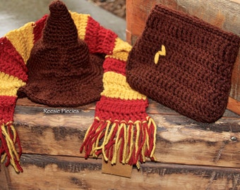 Harry Potter Sorting Hat Set, Harry Potter Photo Prop, Harry Potter Baby Gift, Harry Potter Newborn Prop, Harry Potter Hat, Christmas Gift
