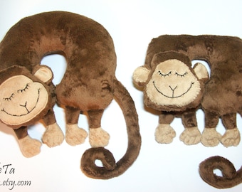 Neck Support Cushion Pillow - Monkey Pillow Toy - U-Shaped Pillow - Plush Animal Sleeping Monkey