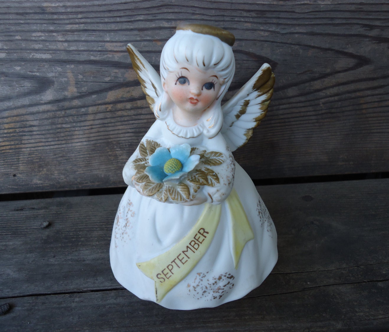 Lefton September Birthday Angel Music Box