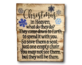 Christmas In Heaven Sign/ Christmas Decoration / Rustic Wood Christmas Decor
