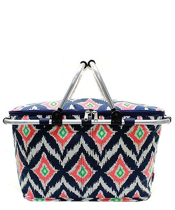 monogrammed picnic basket tote