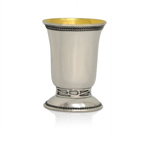 Haggai 925 Sterling Silver small Kiddush Cup with Yamenite