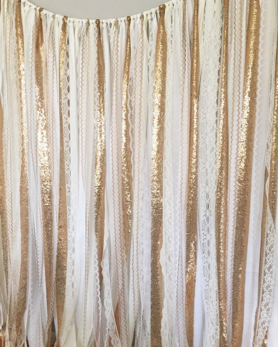 Gold Sequin Garland Fabric Backdrop Wedding Garland Photo