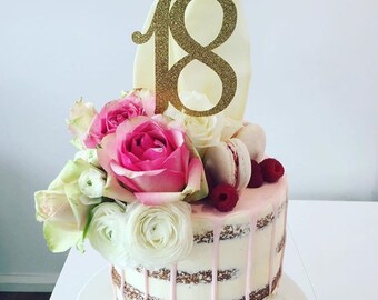 Glitter 18 Birthday Age Cake Topper 18th birthday eighteen
