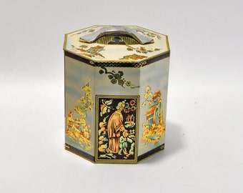 Peek Frean & Co Metal Biscuit Cookie Tin Asian Motif Design England