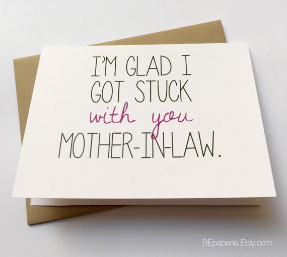 Mother in Law Card Funny Card for MotherinLaw Funny