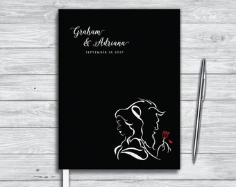 Disney Wedding Guest Book. Beauty and the Beast journal. Be our guest.