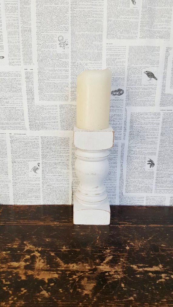 Farmhouse candle holder wood candle holder by MuttonHollowCottage