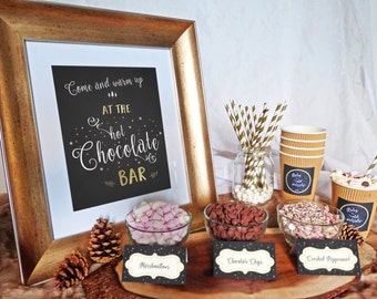Hot Chocolate Bar Printable Set - Hot Cocoa Party - Baby Shower - Wedding - Birthday - Printable Hot Chocolate Bar