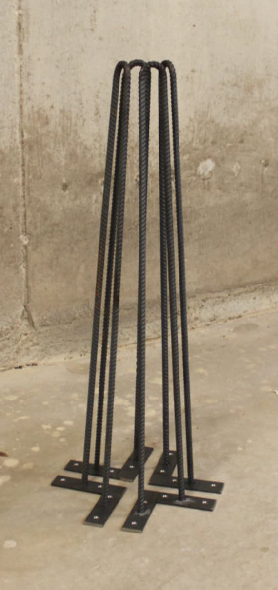 Hairpin Table Legs 28 Set of 4 Legs 3/8 ReBar by nakedMETALstudio
