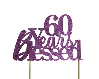 30Pcs Happy 60th Birthday Cupcake Toppers Silver Glitter - View #5