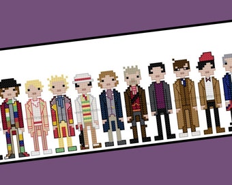 The 13 Doctors - Unofficial Doctor Who cross stitch pattern - PDF pattern - INSTANT DOWNLOAD