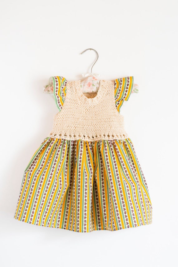 Striped summer knit baby dress girls dress cotton dress
