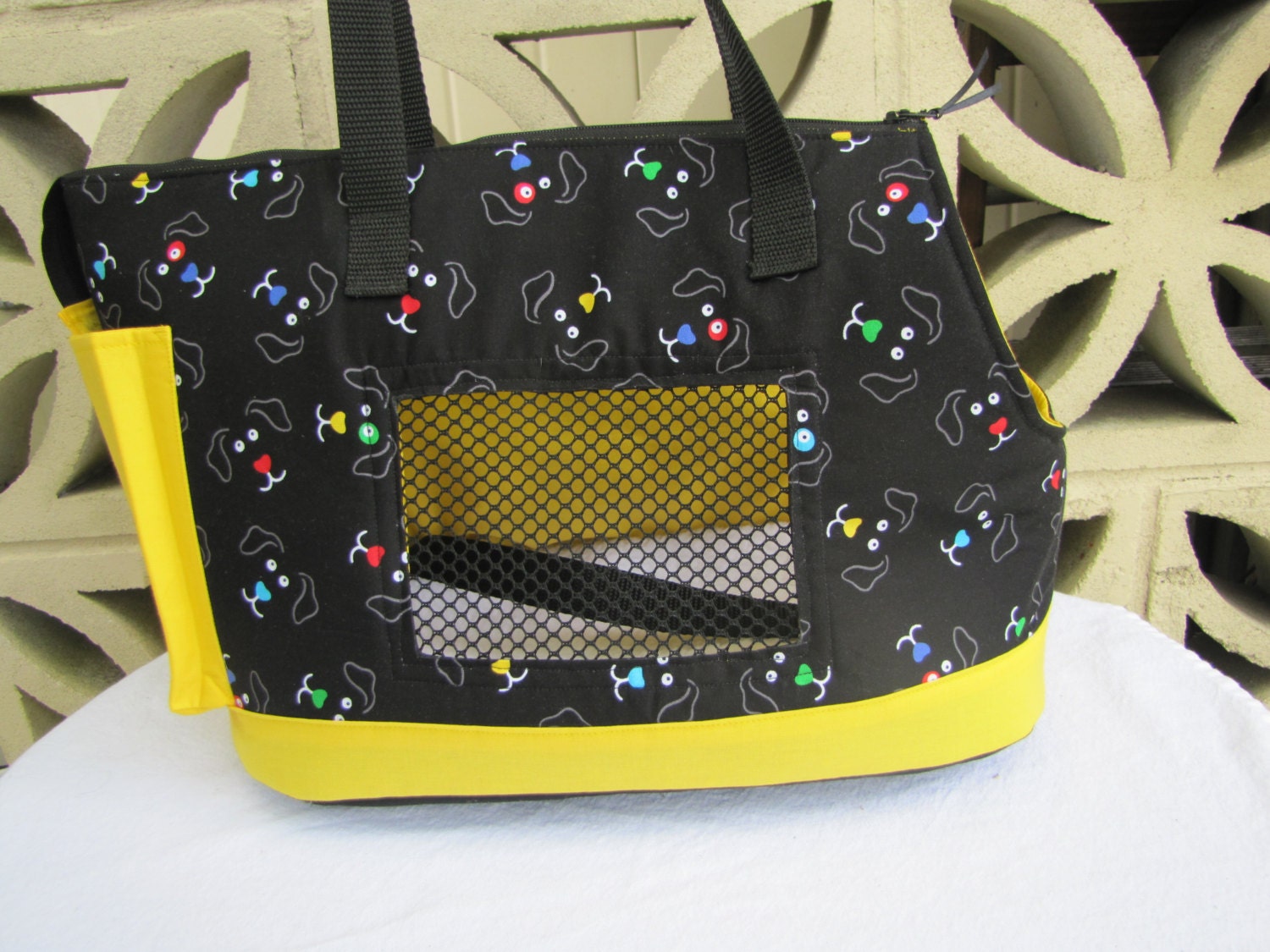Large Black and Yellow Dog Carrier