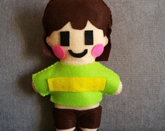 Felt handmade plush Chara (unofficial) from Undertale,felt plushie,Chara plush,Undertale plush,chara stuffed toy,gift idea