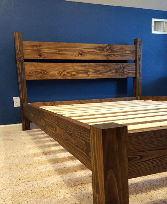 Solid Wood Platform Bed With Headboard
