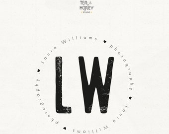 Circle Modern Logo Design, Circluar Photography Logo, Heart Logo, Grungy Logo, Business Branding, Photography Brand, Black Identity Design