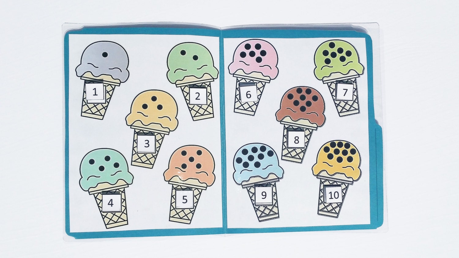 File Folder Game Counting Activity Kindergarten Preschool