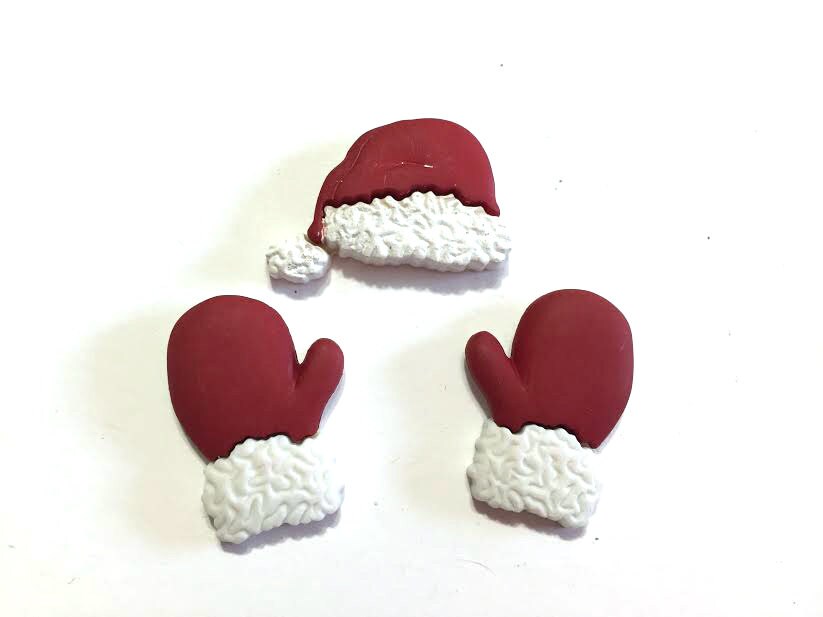 Santa Hat Mittens Buttons Christmas Jesse James Santa Hat Mittens Buttons Christmas Jesse James