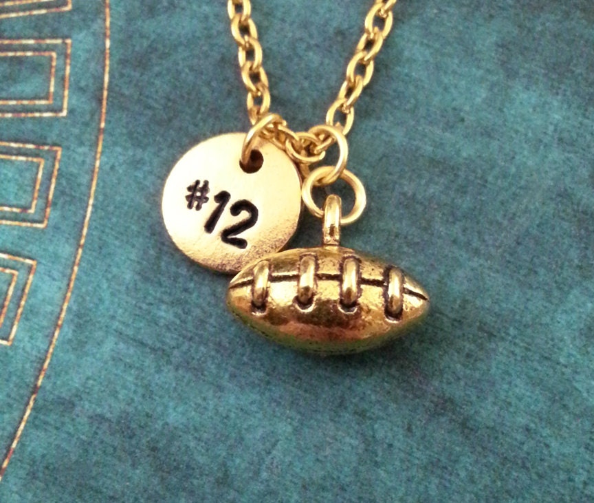 Football Necklace VERY SMALL Gold Football Jewelry Football