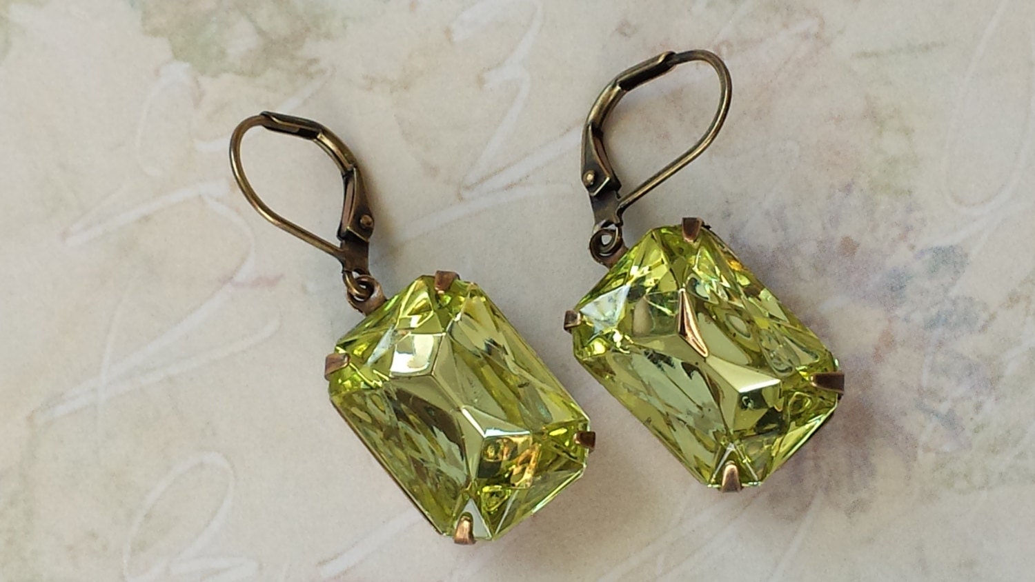yellow rhinestone earrings